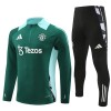 Manchester United Training Sweatshirts Quarter-zip 2024-25 Grüne Für Herren